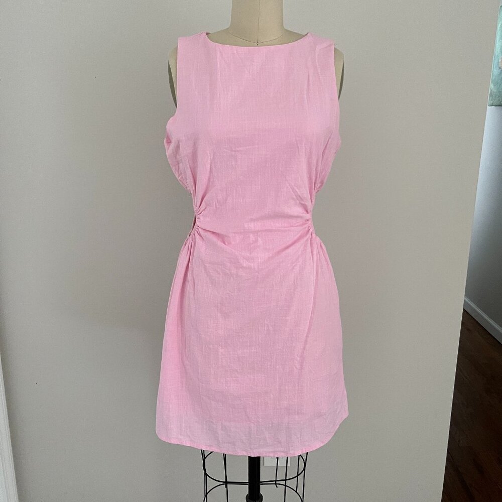 LILLUSORY Womens Cutout Mini Sleeveless Short Dress Pink Barbiecore S